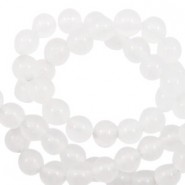Jade gemstone beads round 8mm Jade White opal